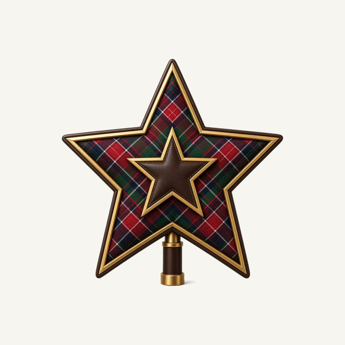 Tartan Star Tree Topper Christmas artwork, the design printed on the personalised stocking