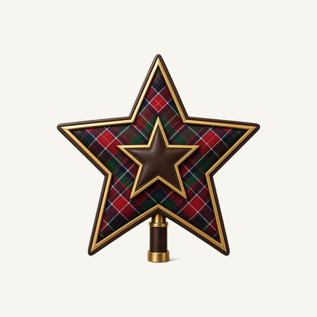 Tartan Star Tree Topper Personalised Santa Sack