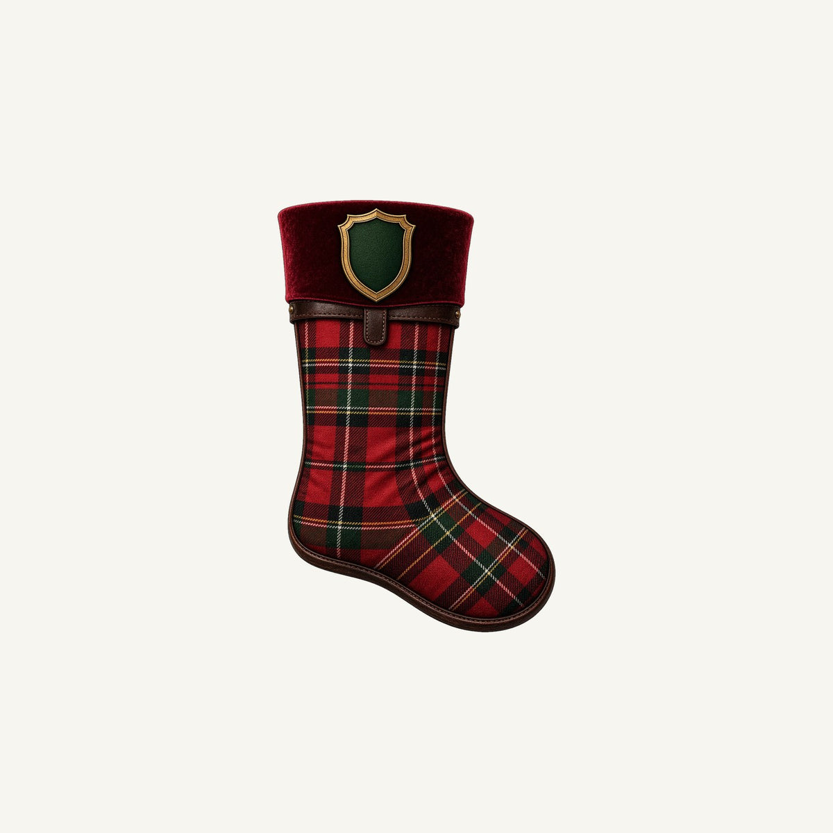 Tartan Velvet Christmas Stocking Personalised Christmas Mug