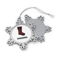 Tartan Velvet Christmas Stocking Personalised Pewter Christmas Ornament
