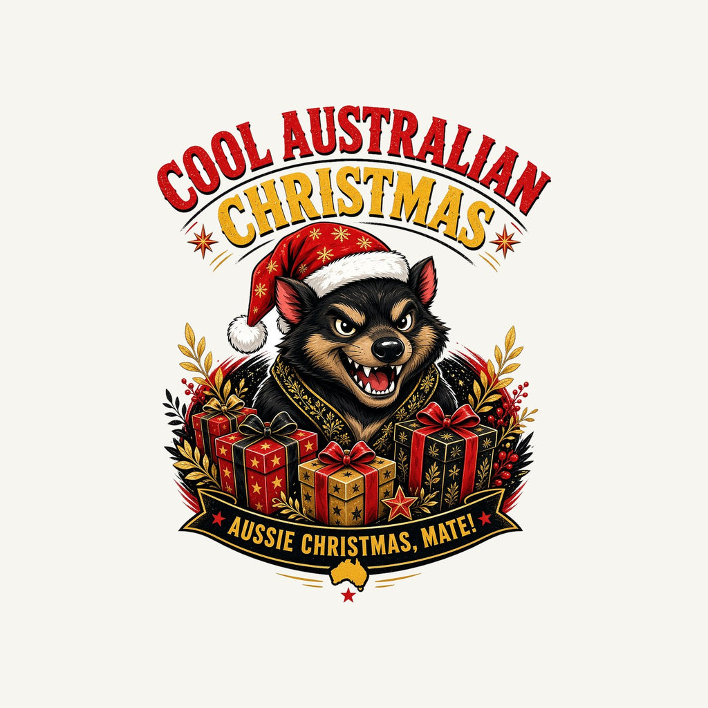 Tassie Devil Aussie Christmas Personalised Kids and Baby Christmas Tee