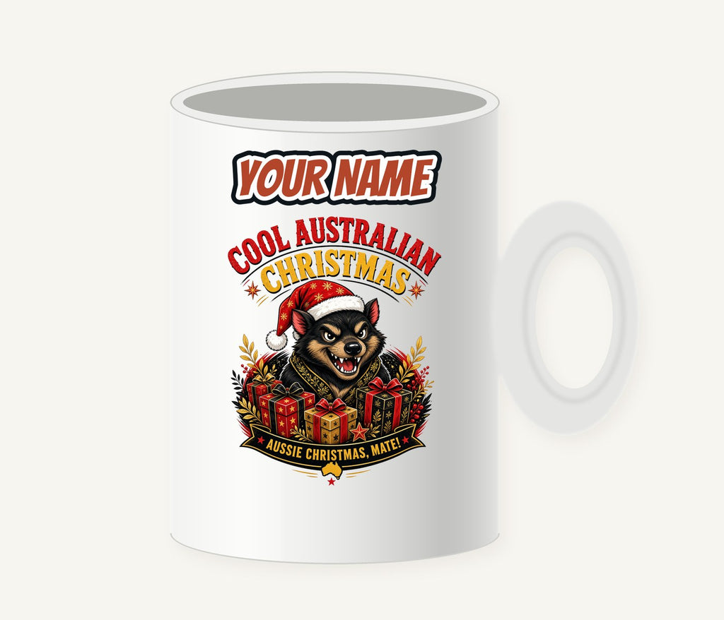 Tassie Devil Aussie Christmas Personalised Christmas Mug