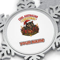Tassie Devil Aussie Christmas Personalised Pewter Christmas Ornament