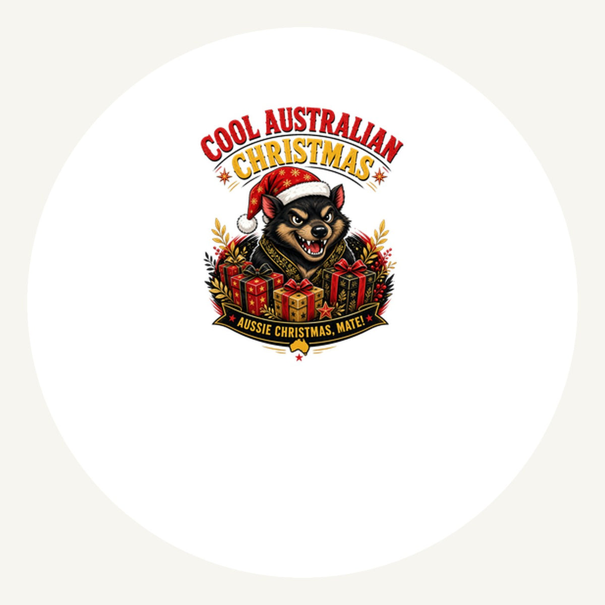 Tassie Devil Aussie Christmas Personalised Pewter Christmas Ornament
