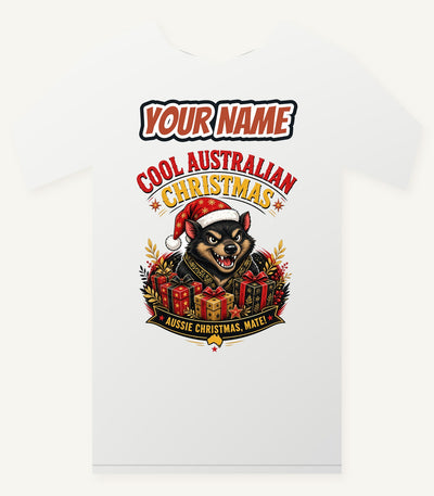 Tassie Devil Aussie Christmas Personalised Christmas T-Shirt and Hoodie
