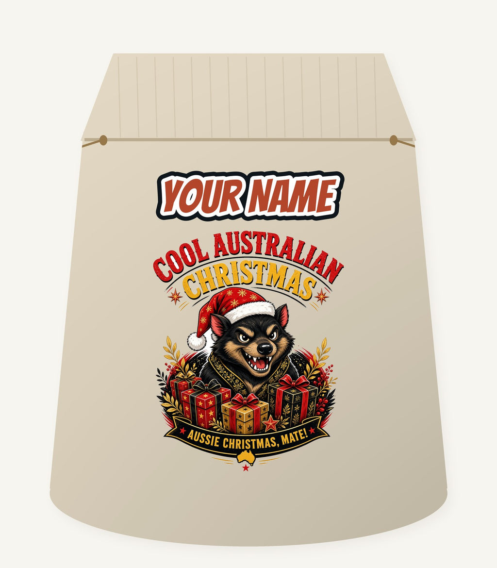 Tassie Devil Aussie Christmas Personalised Santa Sack