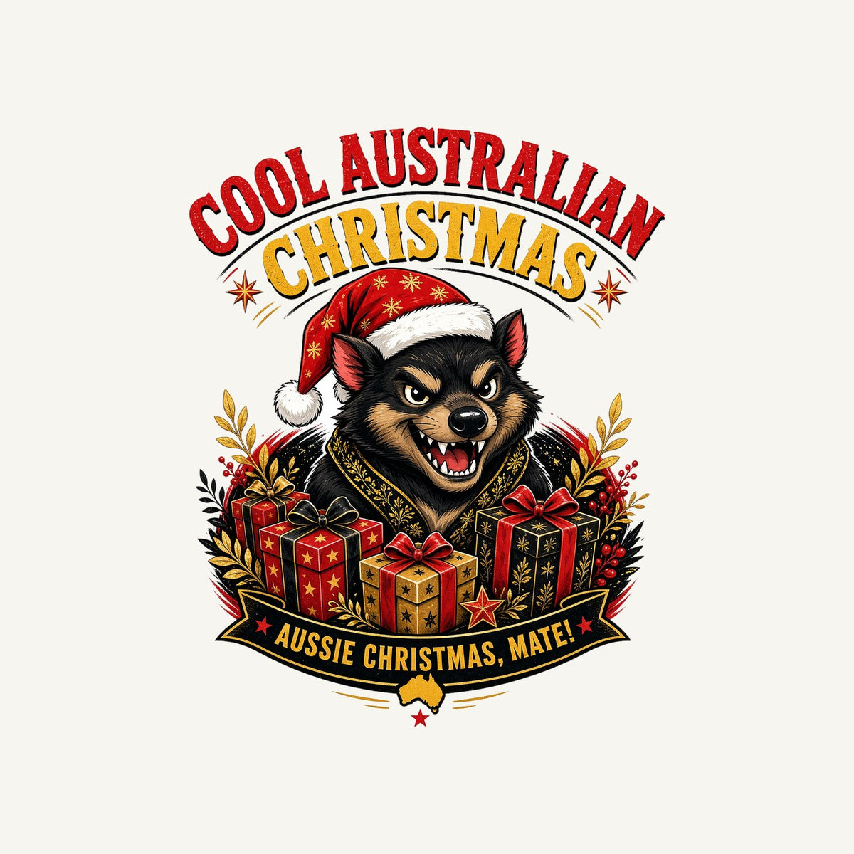 Tassie Devil Aussie Christmas Personalised Santa Sack