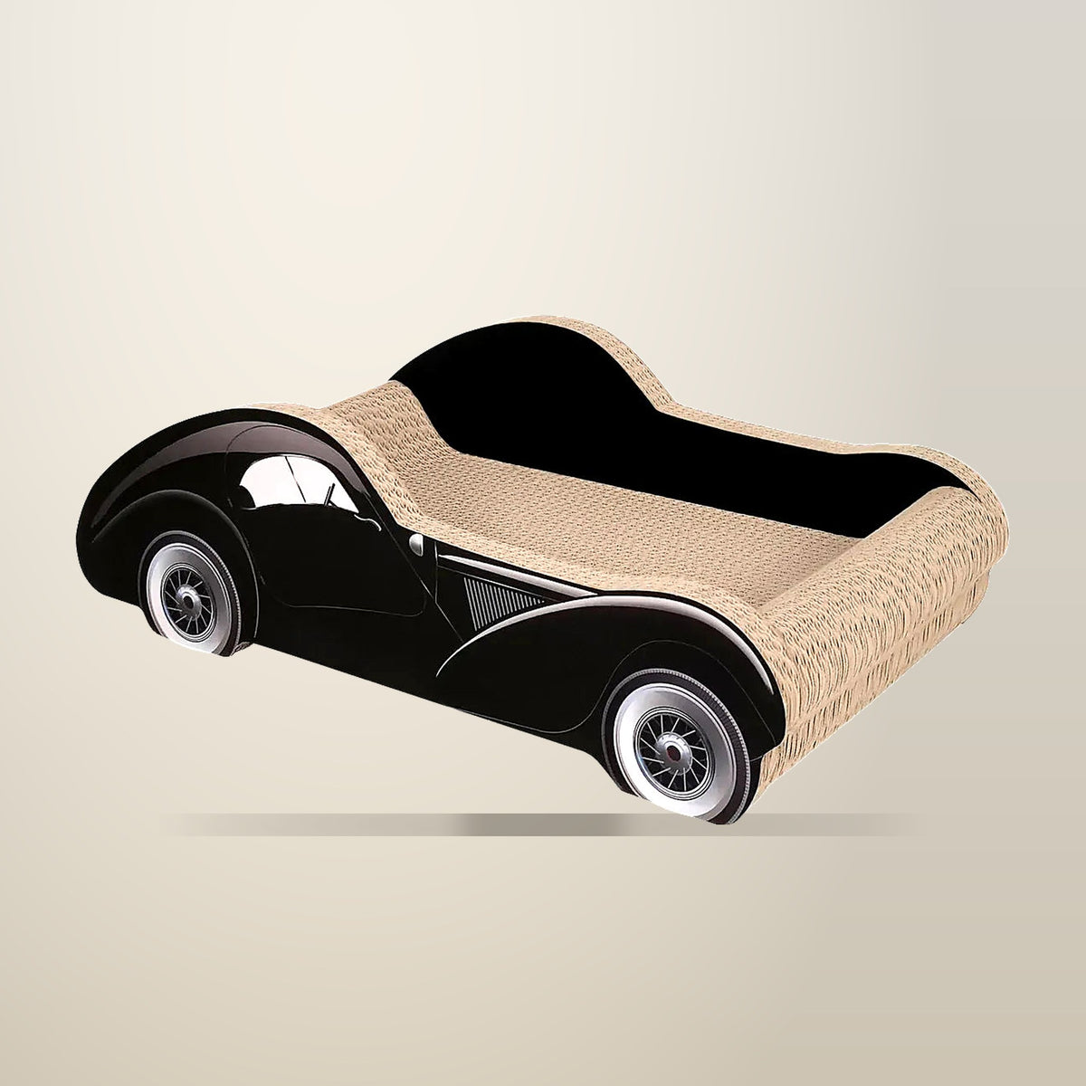 Tatami Cat Scratch Sofa, Black, 50 x 15.5 x 29 cm, on a plain cream background