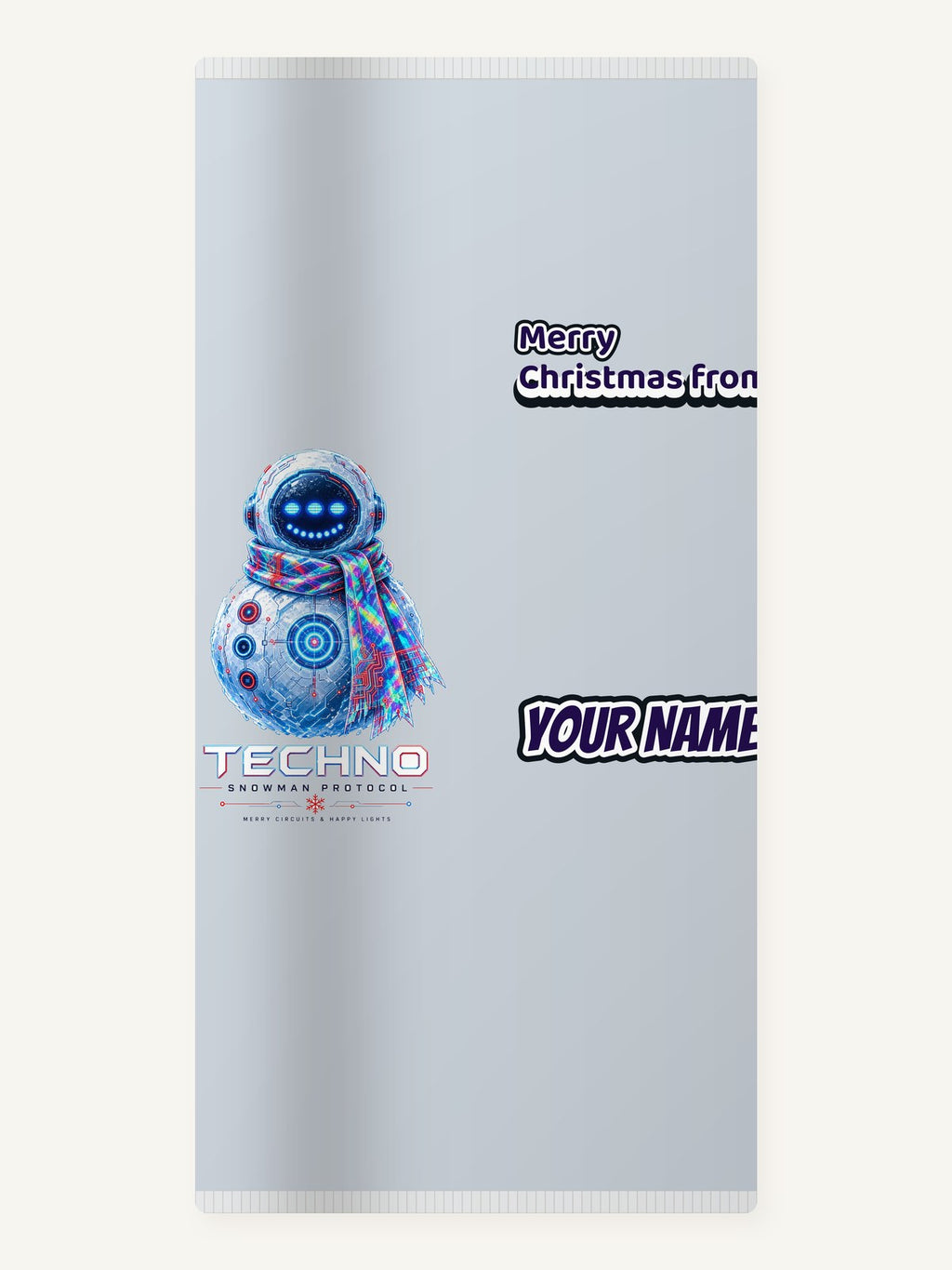 Techno Snowman Protocol Personalised Beach Towel