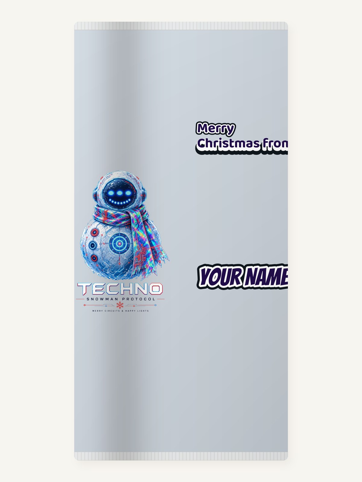 Techno Snowman Protocol Personalised Beach Towel