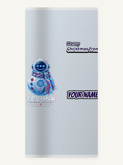 Techno Snowman Protocol Personalised Beach Towel
