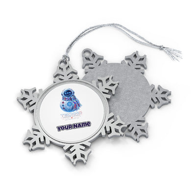 Techno Snowman Protocol Personalised Pewter Christmas Ornament