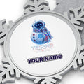 Techno Snowman Protocol Personalised Pewter Christmas Ornament
