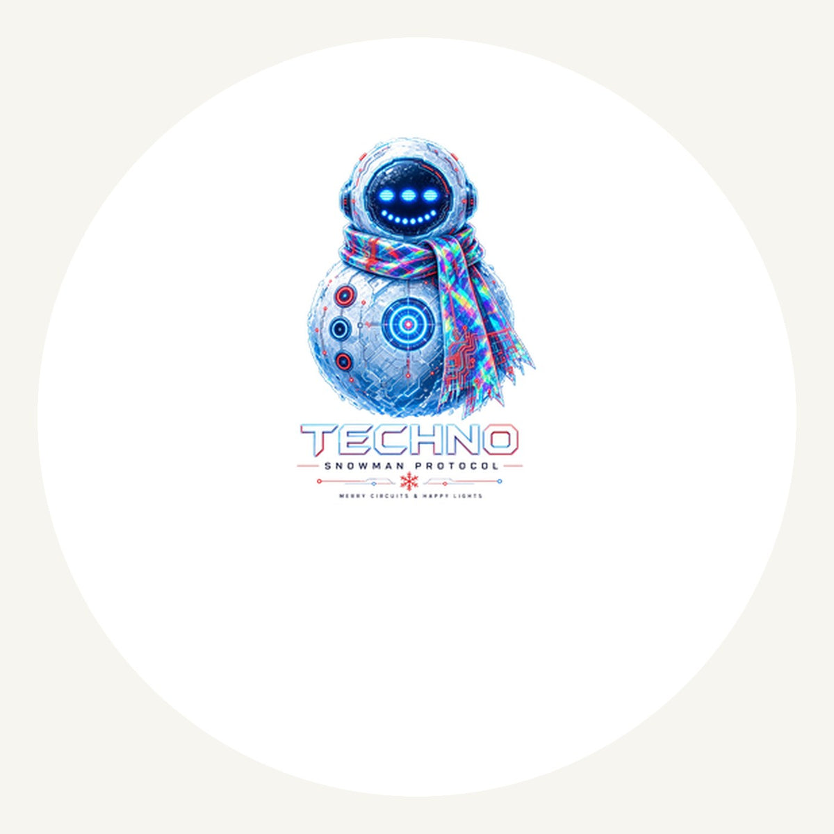 Techno Snowman Protocol Personalised Pewter Christmas Ornament