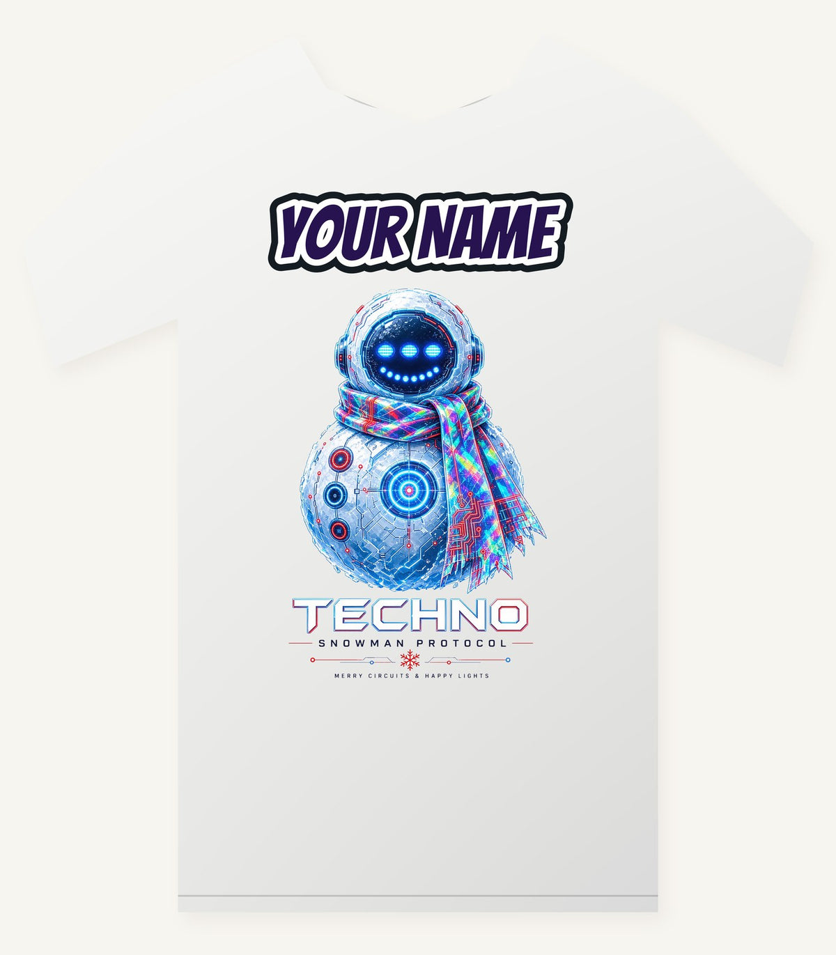 Techno Snowman Protocol Personalised Christmas T-Shirt and Hoodie