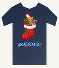 Teddy Bear Christmas Stocking Personalised Kids and Baby Christmas Tee