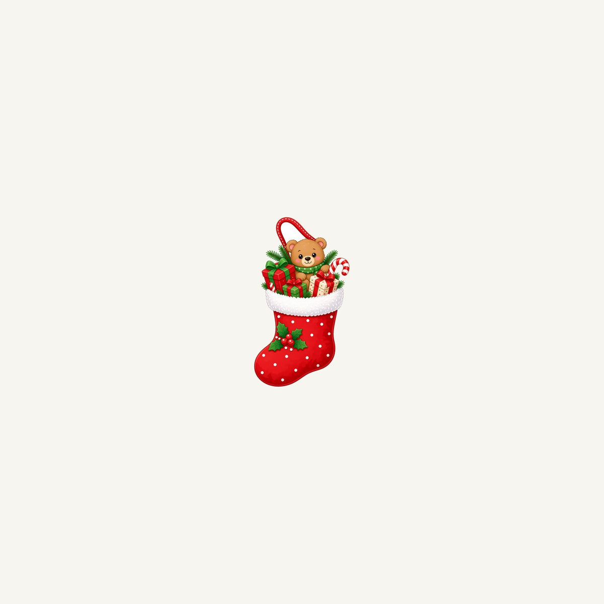 Teddy Bear Christmas Stocking Personalised Beach Towel