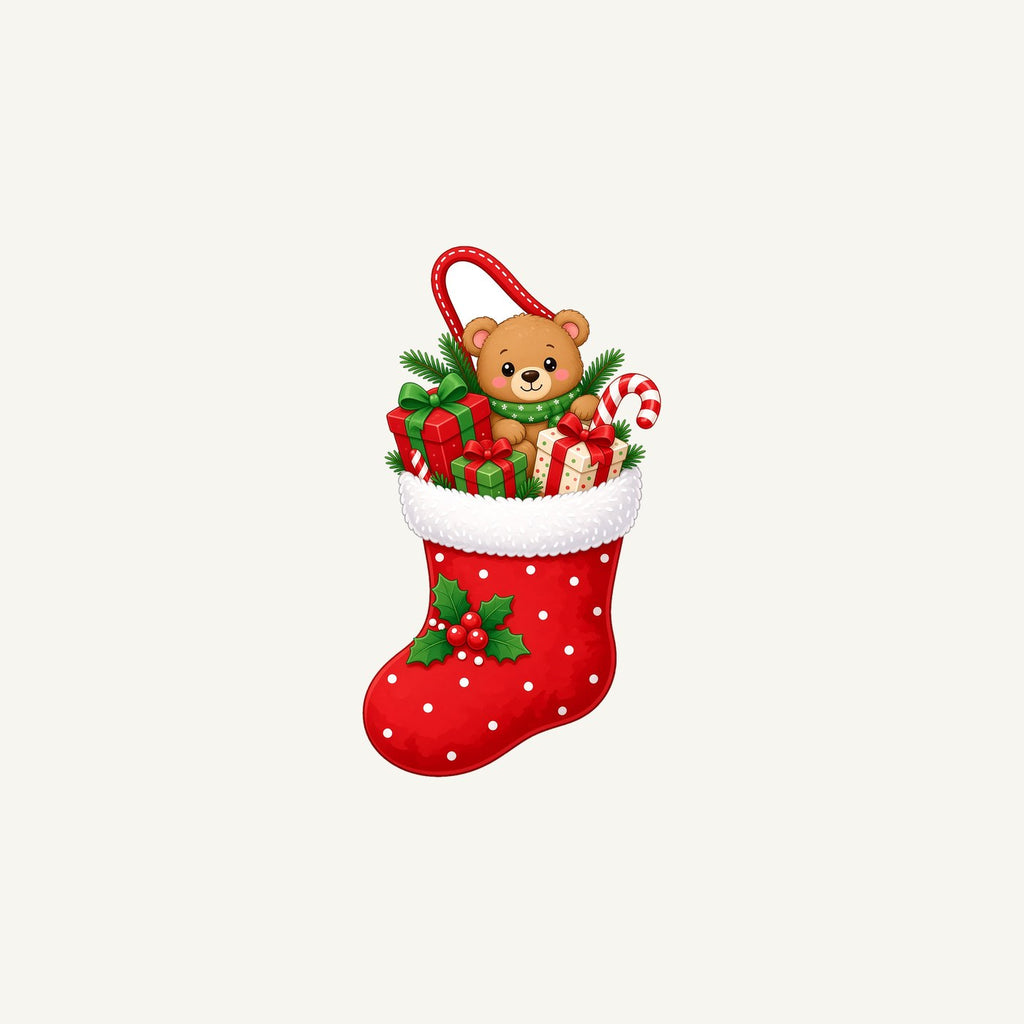 Teddy Bear Christmas Stocking Personalised Christmas Mug
