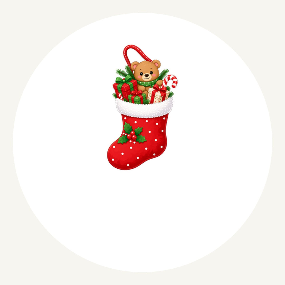 Teddy Bear Christmas Stocking Personalised Pewter Christmas Ornament