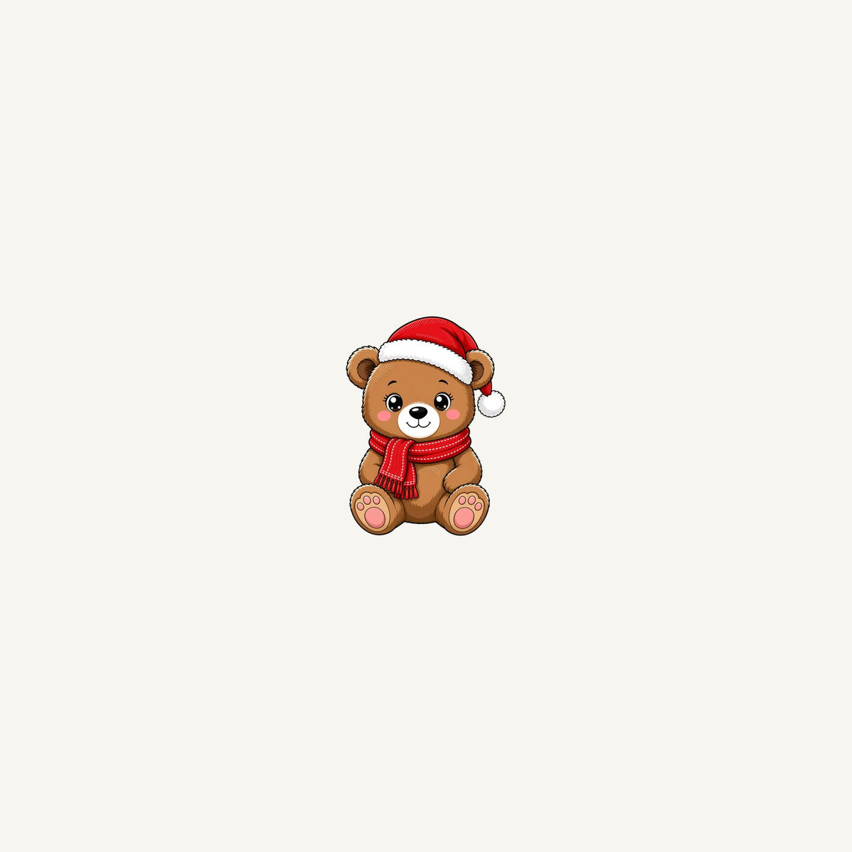 Teddy Bear In Santa Hat Personalised Beach Towel