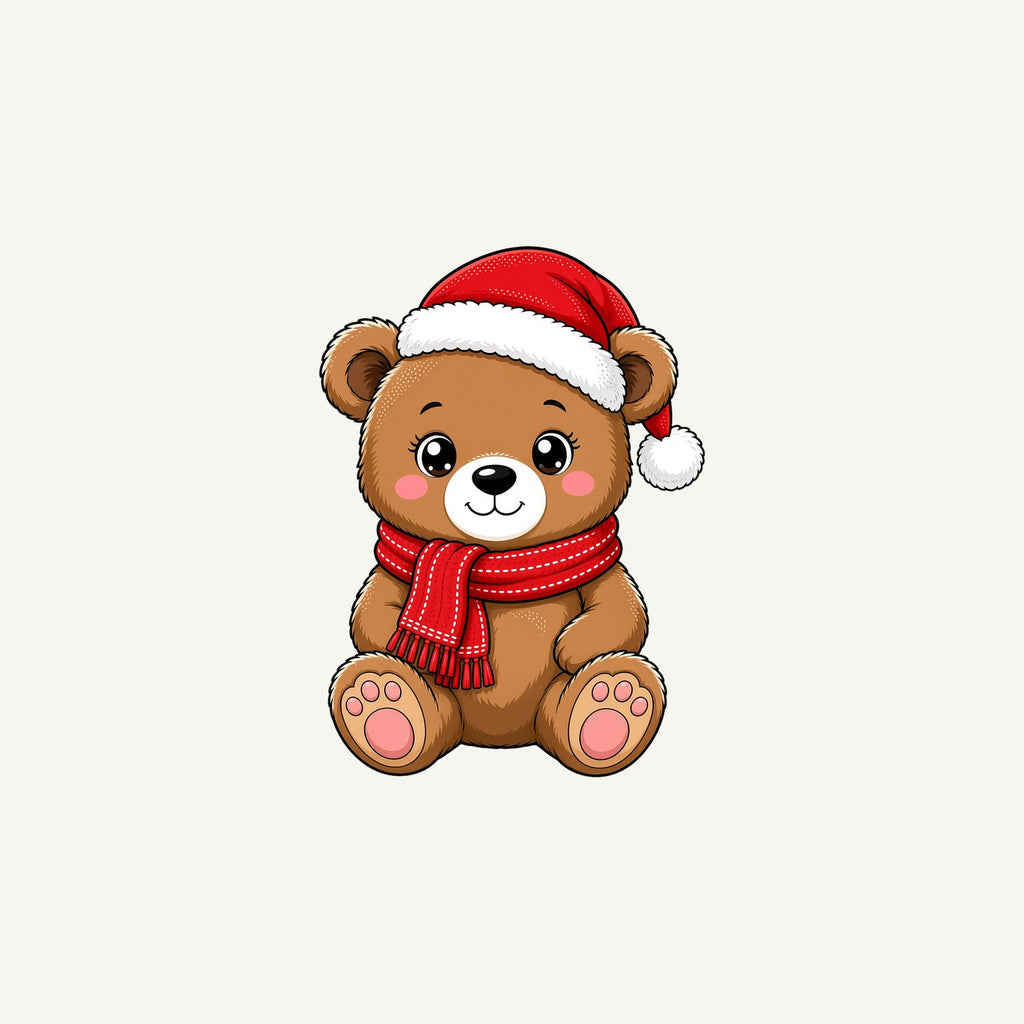 Teddy Bear In Santa Hat Personalised Christmas Mug