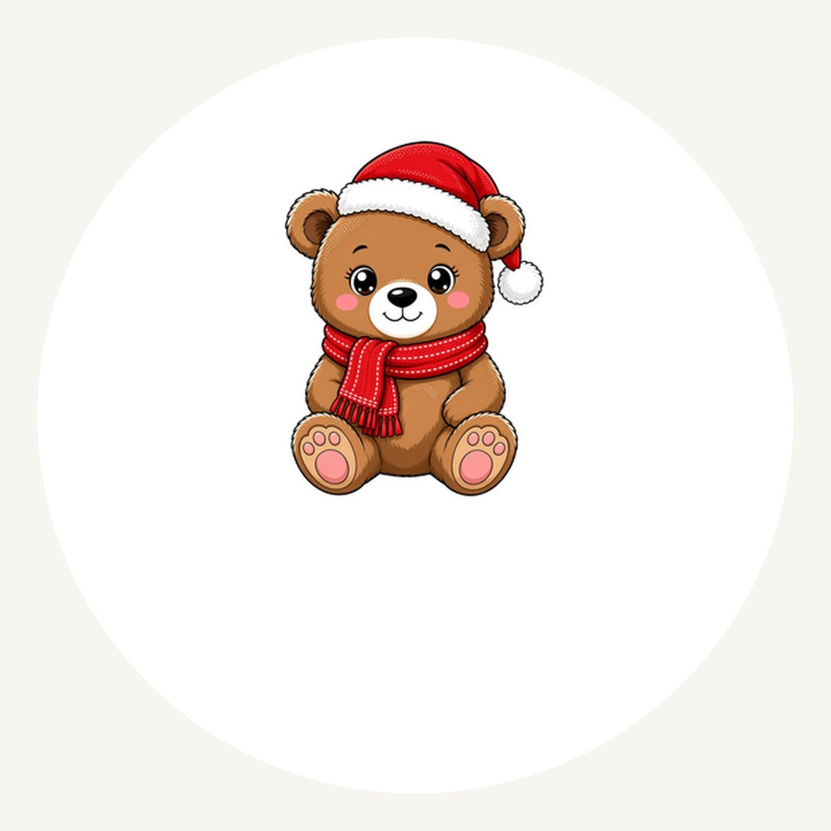 Teddy Bear In Santa Hat Personalised Pewter Christmas Ornament