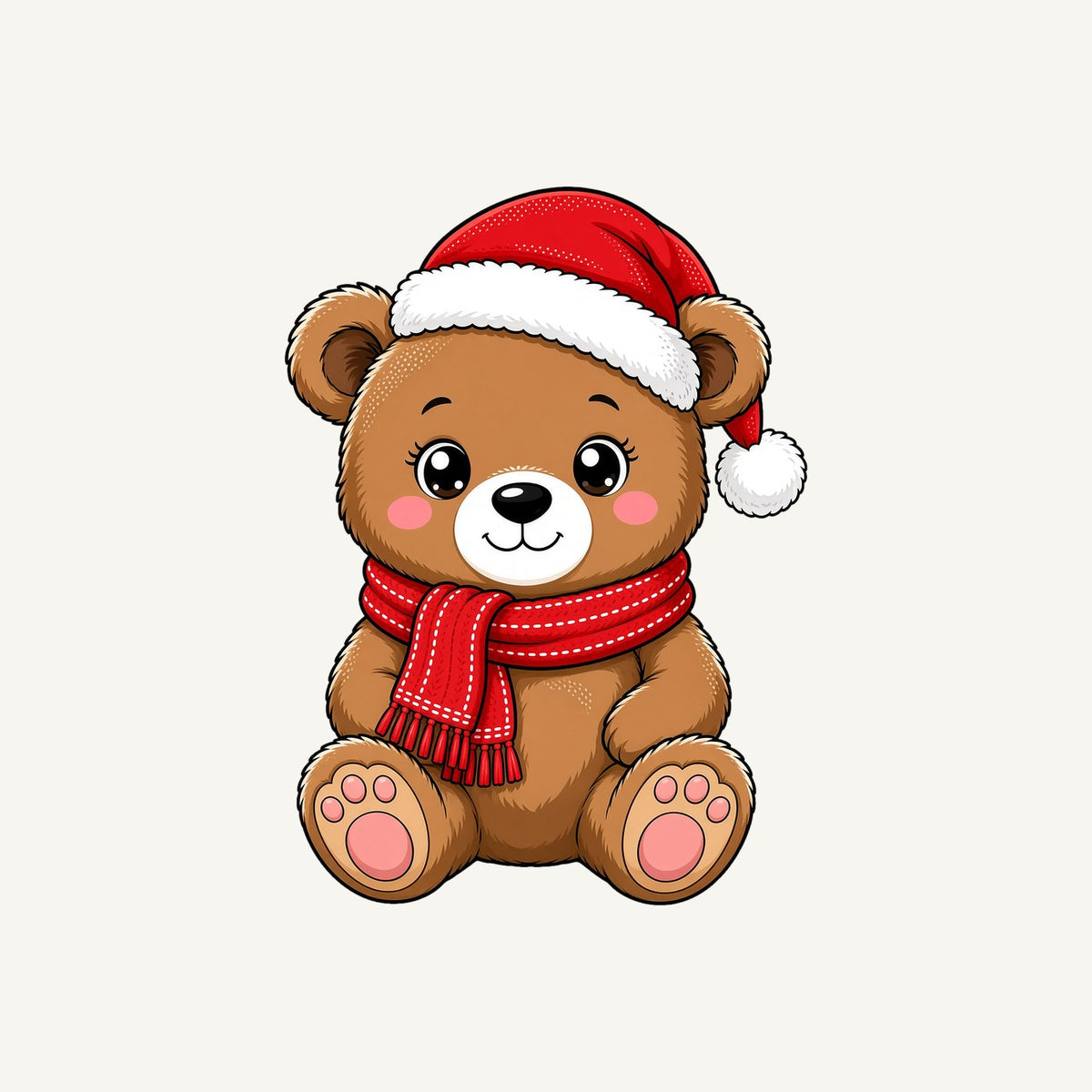 Teddy Bear In Santa Hat Personalised Christmas T-Shirt and Hoodie