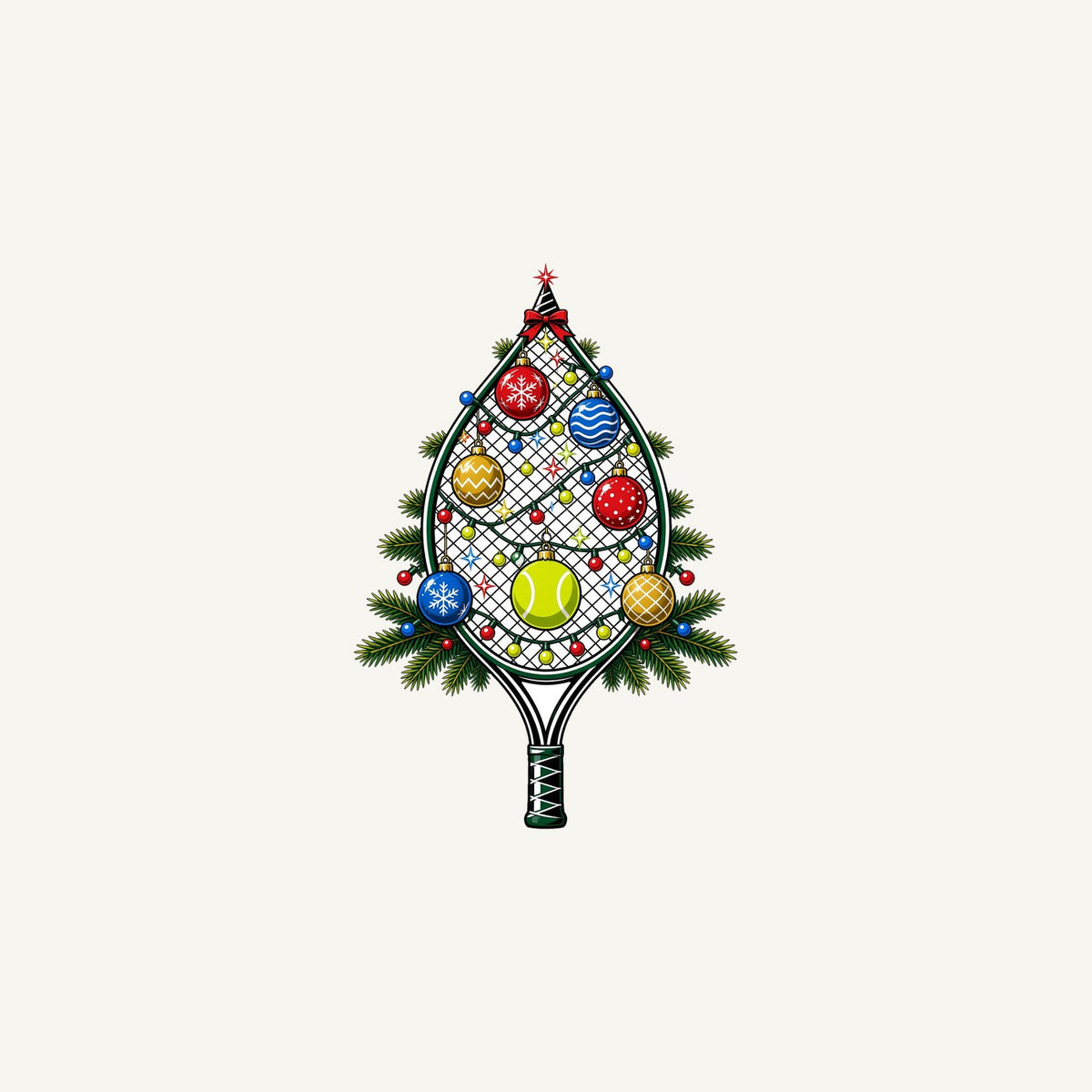 Tennis Racquet Tree Personalised Christmas Mug