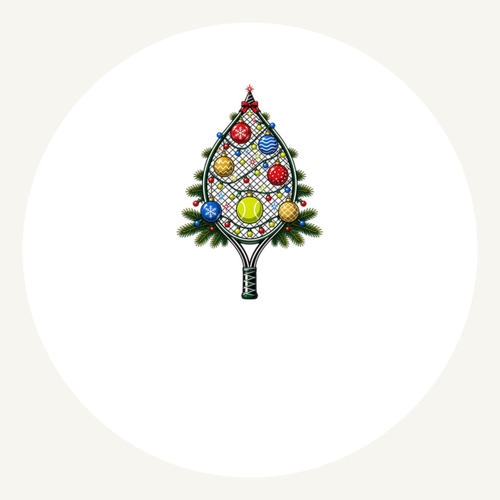 Tennis Racquet Tree Personalised Pewter Christmas Ornament