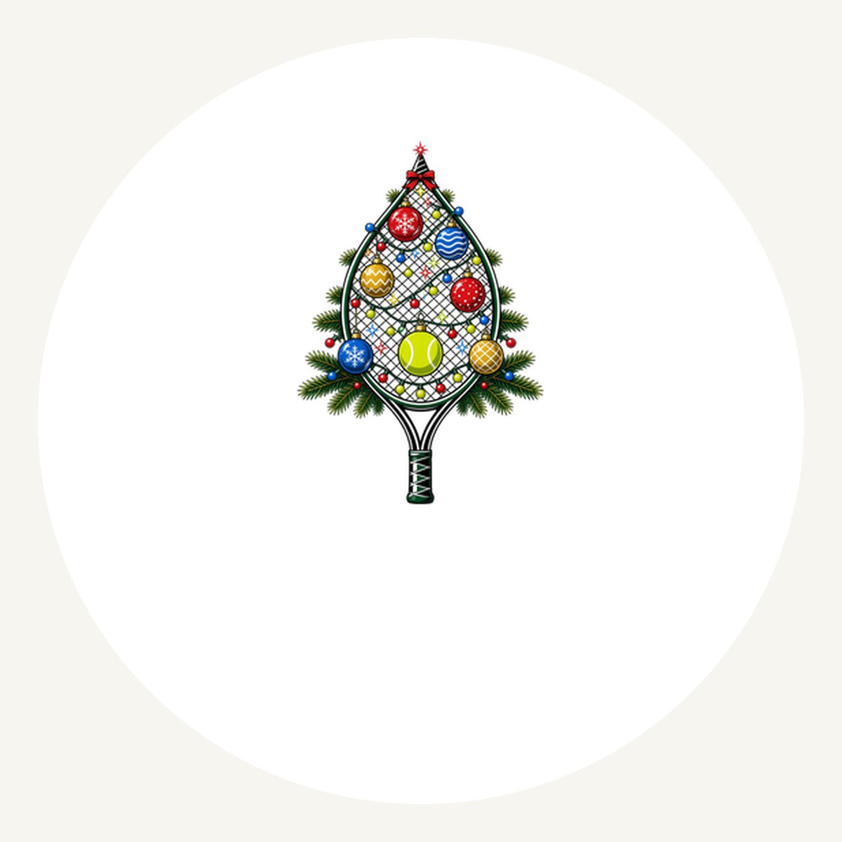 Tennis Racquet Tree Personalised Pewter Christmas Ornament
