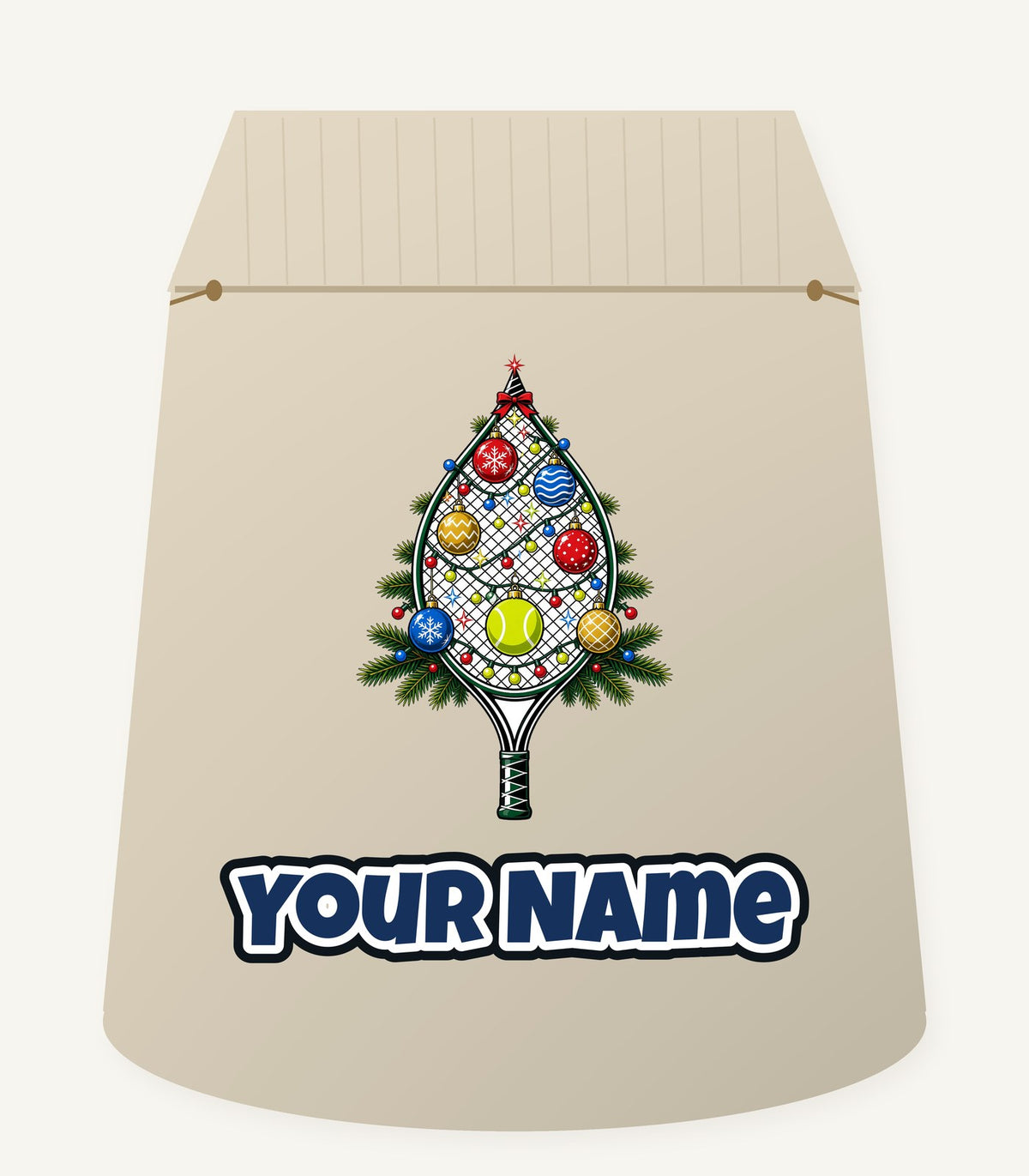 Tennis Racquet Tree Personalised Santa Sack