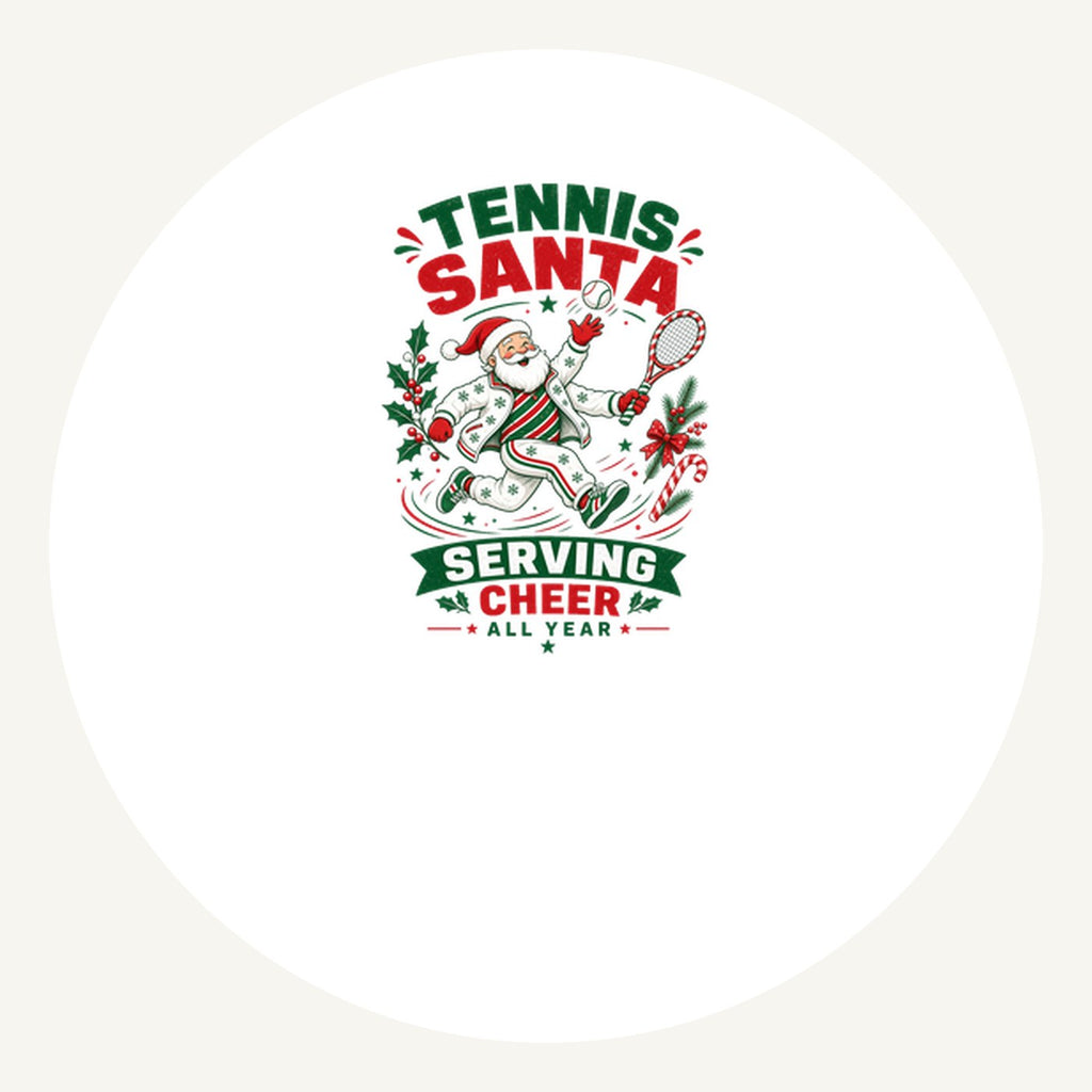 Tennis Santa Serving Cheer Personalised Pewter Christmas Ornament