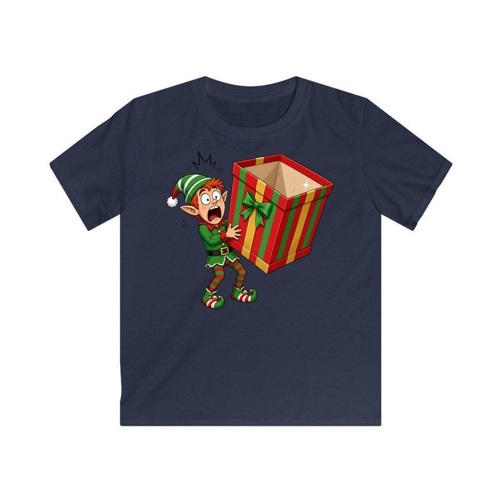 The Empty Present personalised kids Christmas tee in navy