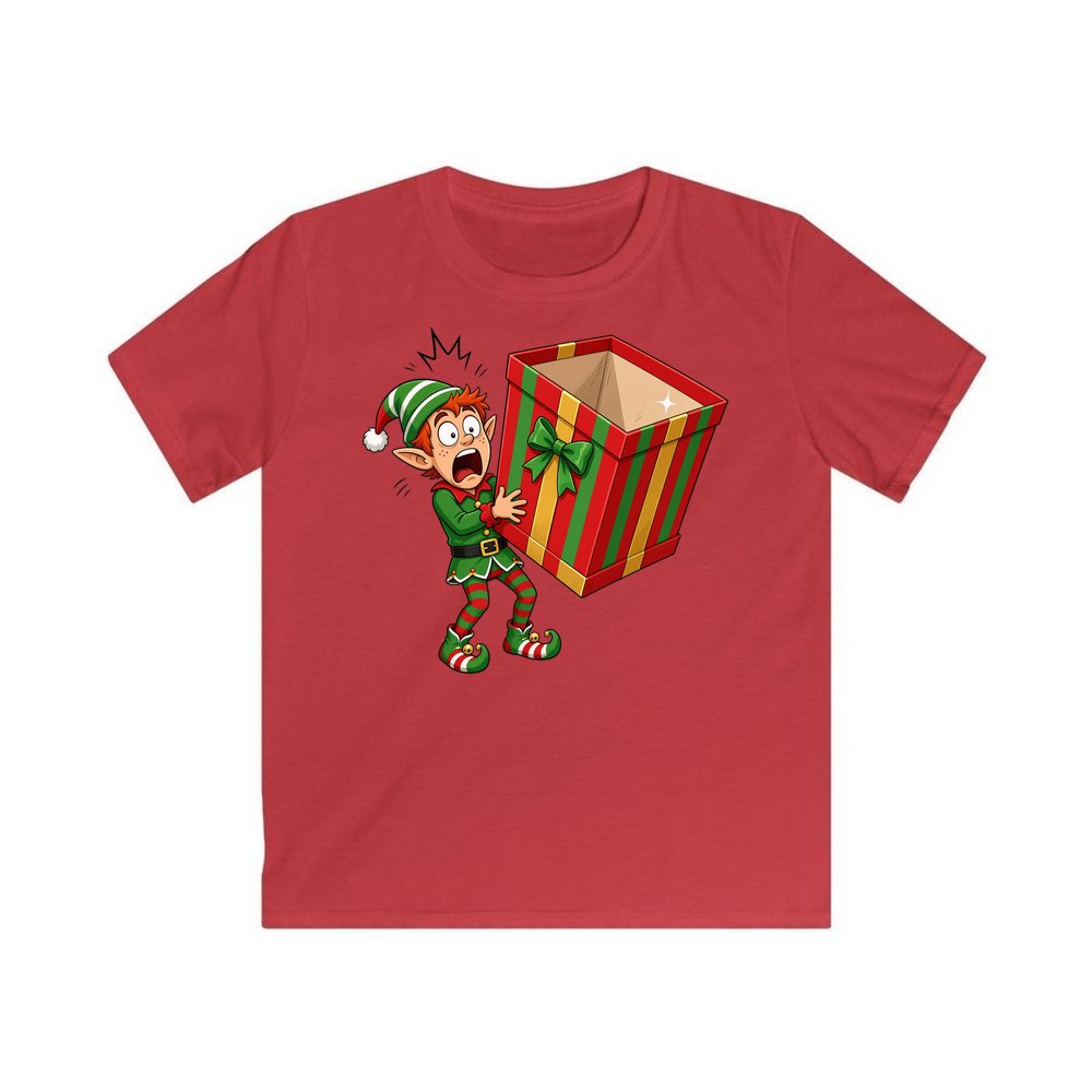 The Empty Present personalised kids Christmas tee in red