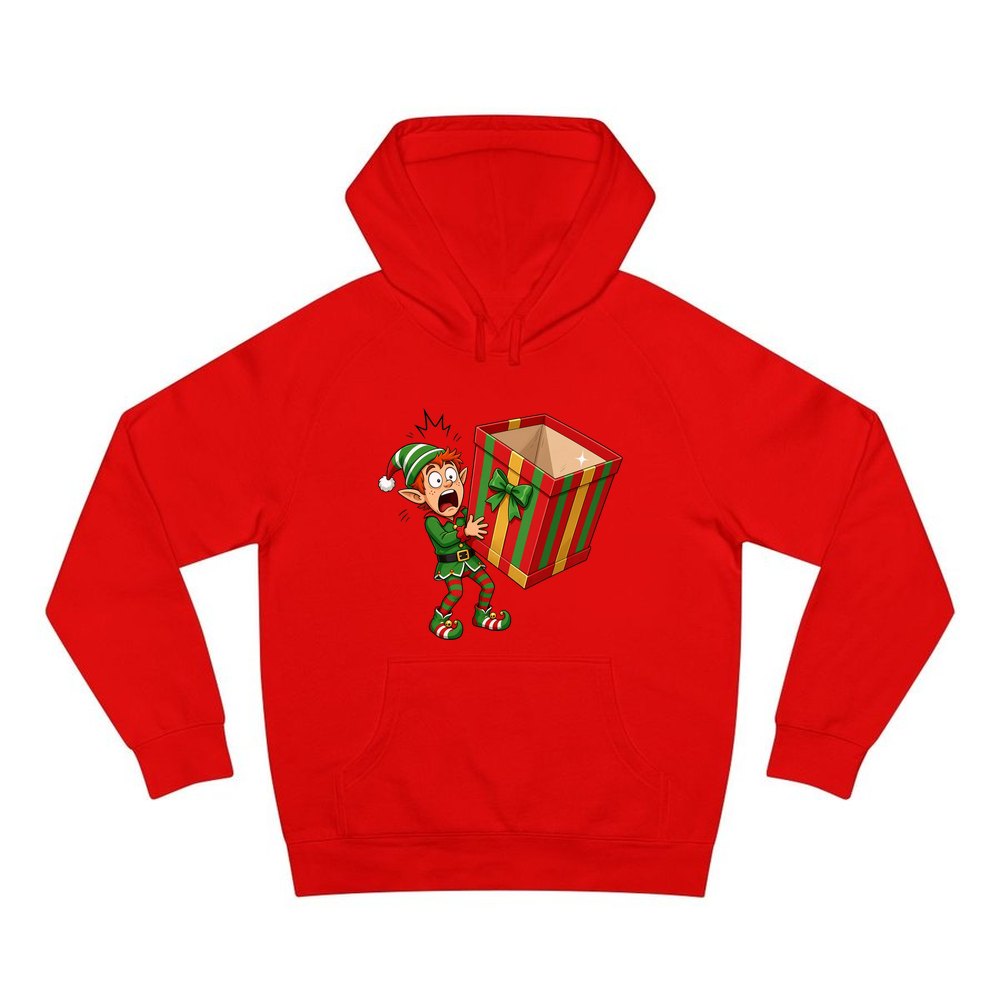 The Empty Present personalised Christmas hoodie in red