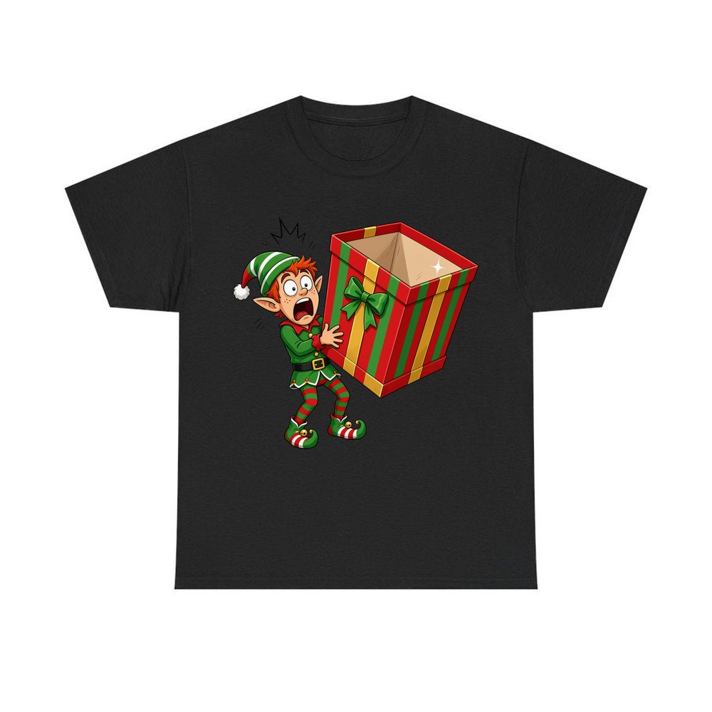 The Empty Present personalised Christmas T-shirt in black