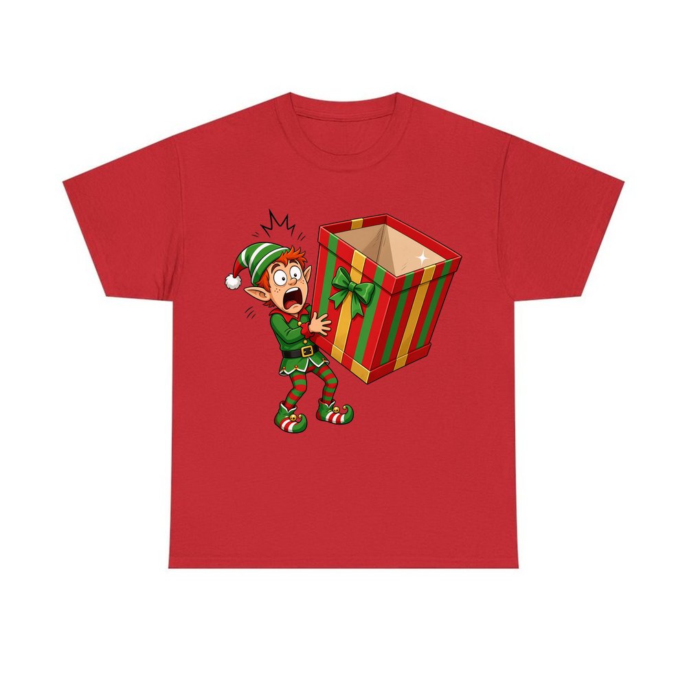 The Empty Present personalised Christmas T-shirt in red