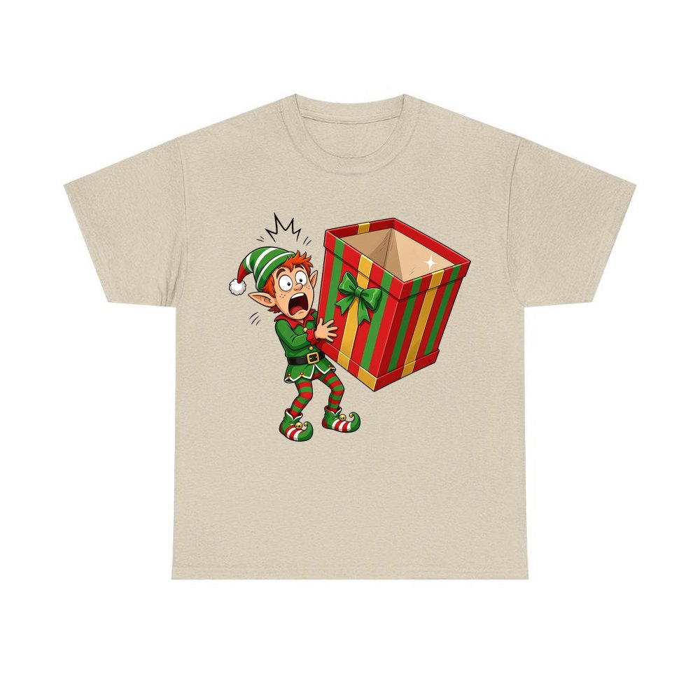 The Empty Present personalised Christmas T-shirt in sand