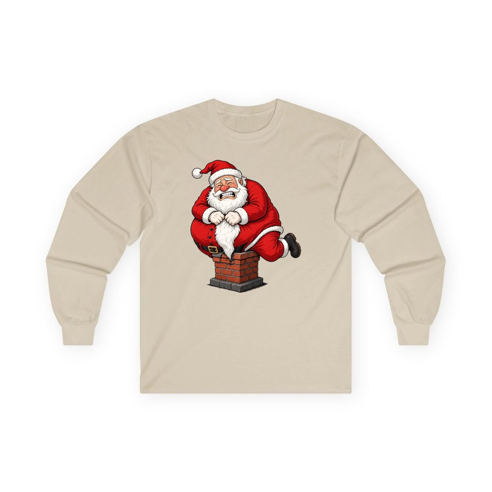 The Squeeze personalised long sleeve Christmas T-shirt in sand