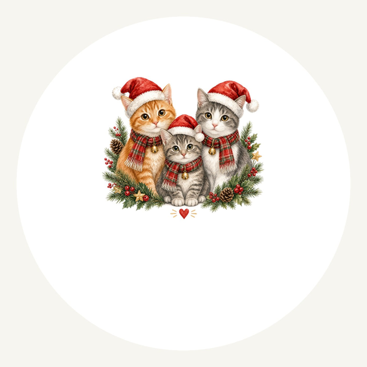 Three Christmas Kittens Personalised Pewter Christmas Ornament
