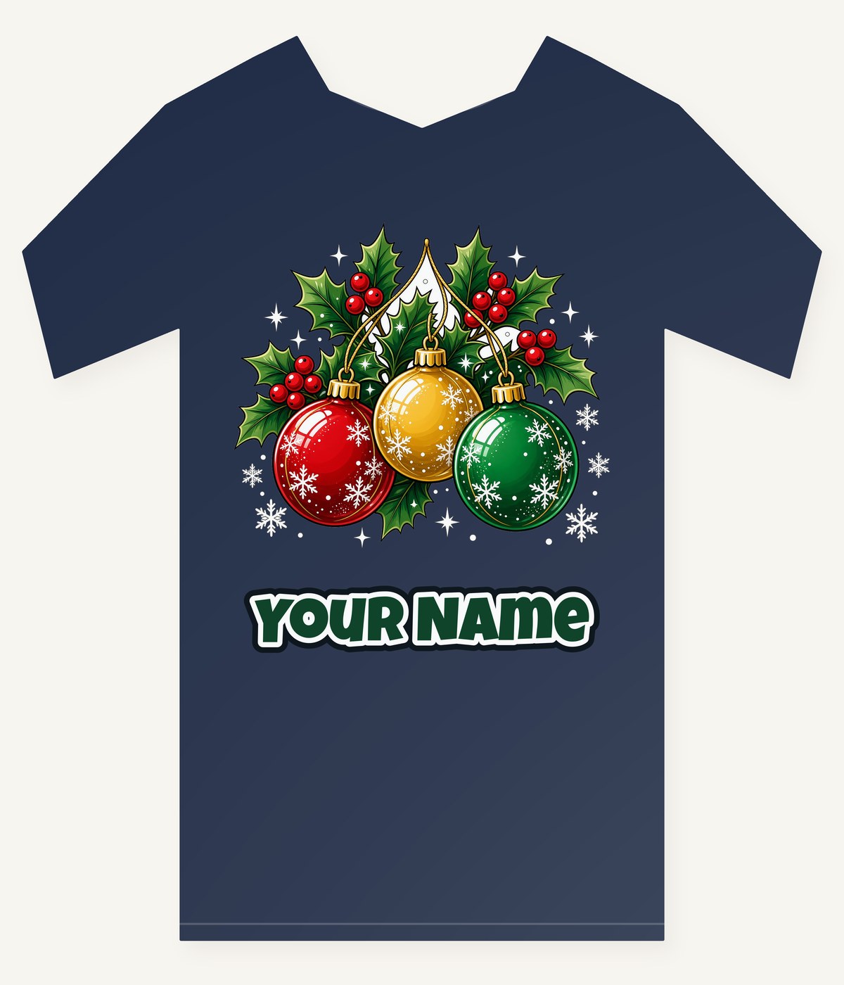 Three Glass Baubles Personalised Kids Tee and Baby Bodysuit