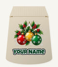 Three Glass Baubles Personalised Santa Sack
