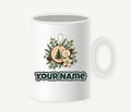 Timber Slice and Eucalyptus Ornaments Personalised Christmas Mug