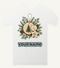 Timber Slice and Eucalyptus Ornaments Personalised Christmas T-Shirt and Hoodie