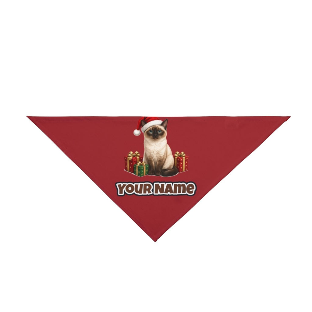 Tonkinese personalised Christmas pet bandana, tie-on style