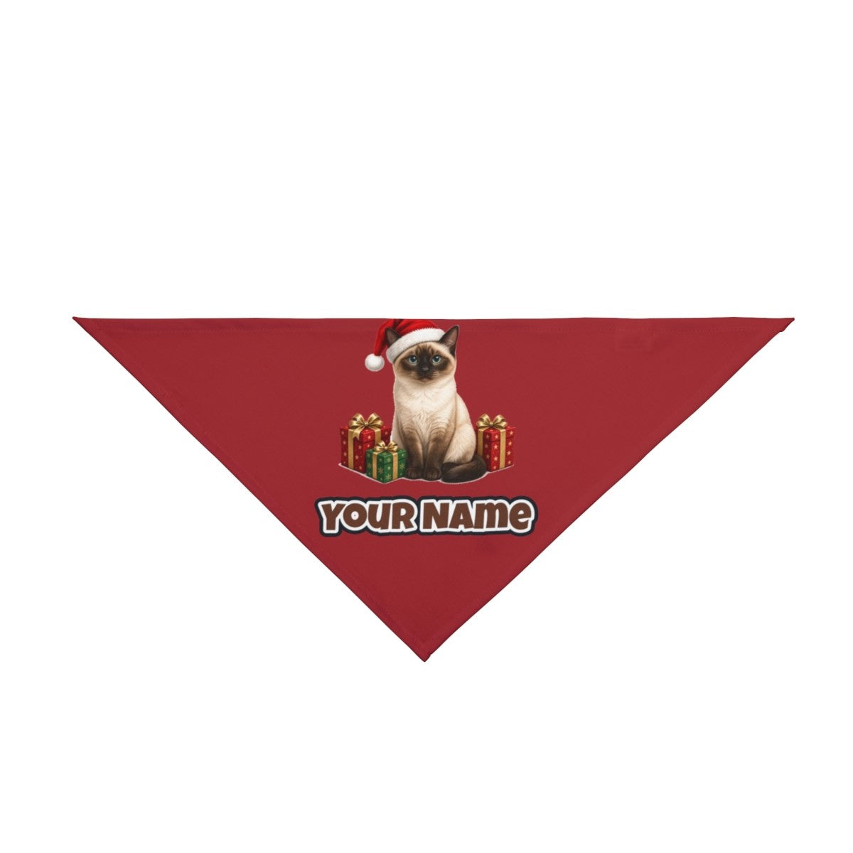 Tonkinese personalised Christmas pet bandana, tie-on style