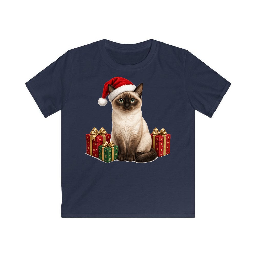 Tonkinese personalised kids Christmas tee in navy