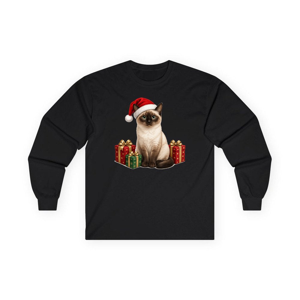 Tonkinese personalised long sleeve Christmas T-shirt in black