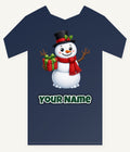 Top Hat Snowman Gift Personalised Kids and Baby Christmas Tee