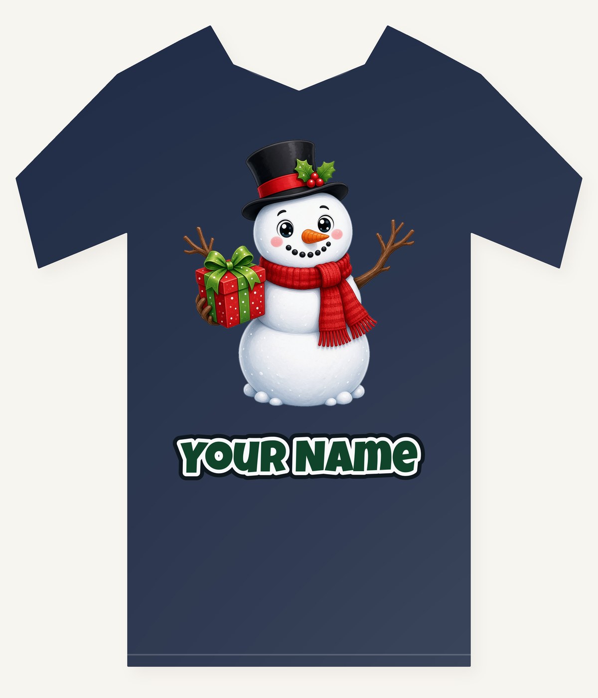 Top Hat Snowman Gift Personalised Kids and Baby Christmas Tee